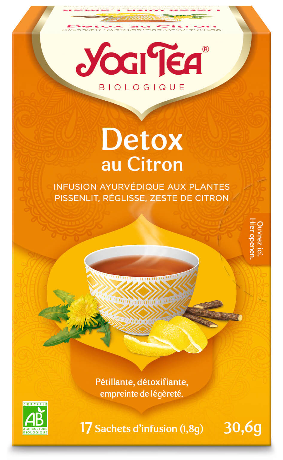 Yogi thé Detox au citron bio 17 sachets